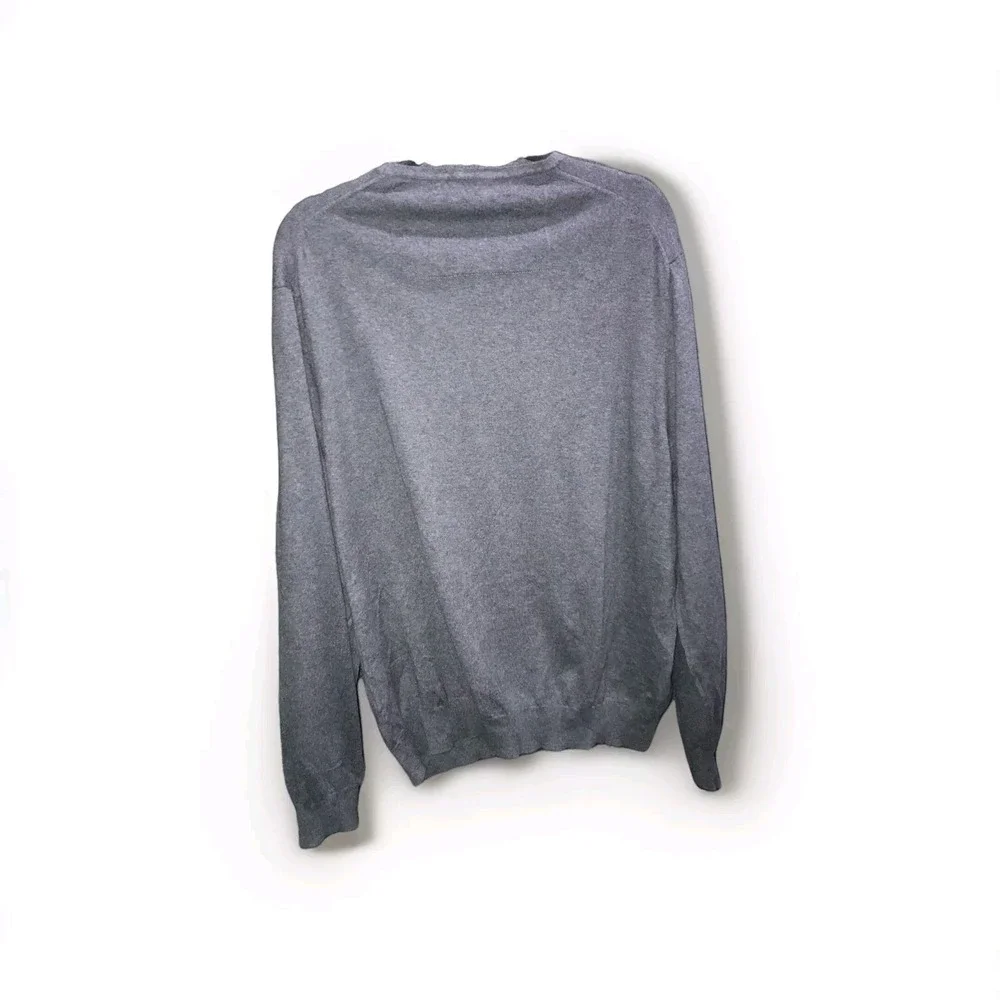 Hickey Freeman Mens Sweater XL Dark Gray‎ Pullover 95% Cotton 5% Cashmere Blend